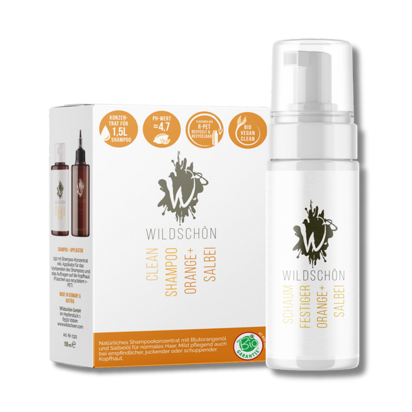 Aktion: Shampoo-Konzentrat Orange + Salbei (150ml) + Schaumfestiger